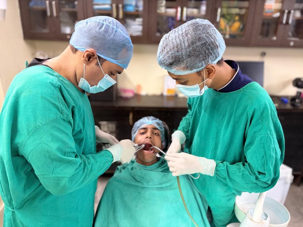 Our dental team treating a patient